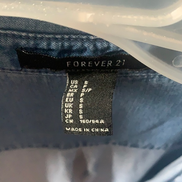 Chambray denim shirt dress button down - Picture 3 of 3